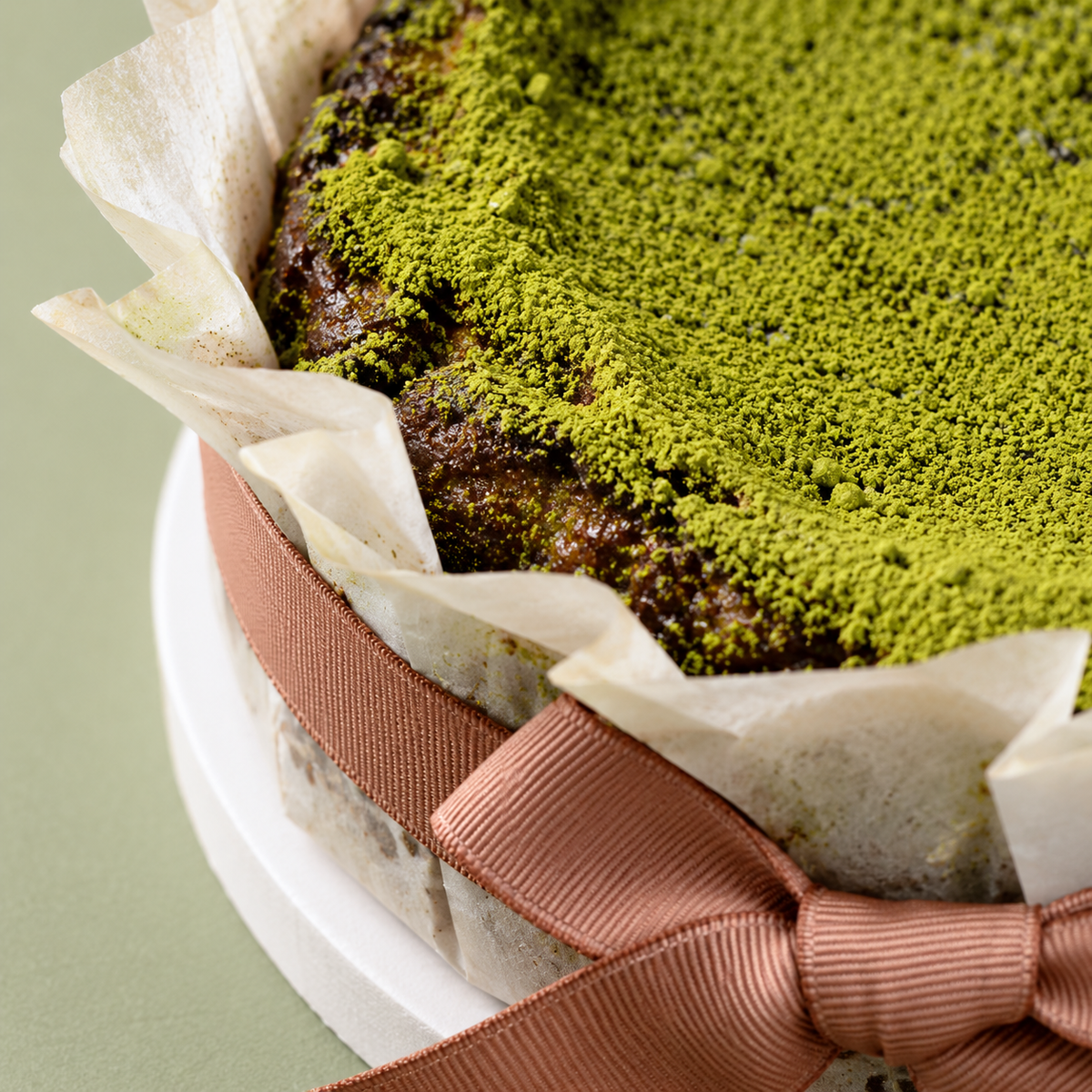 Matcha Burnt Cheesecake by Bake by Banyan Tree – close-up detail