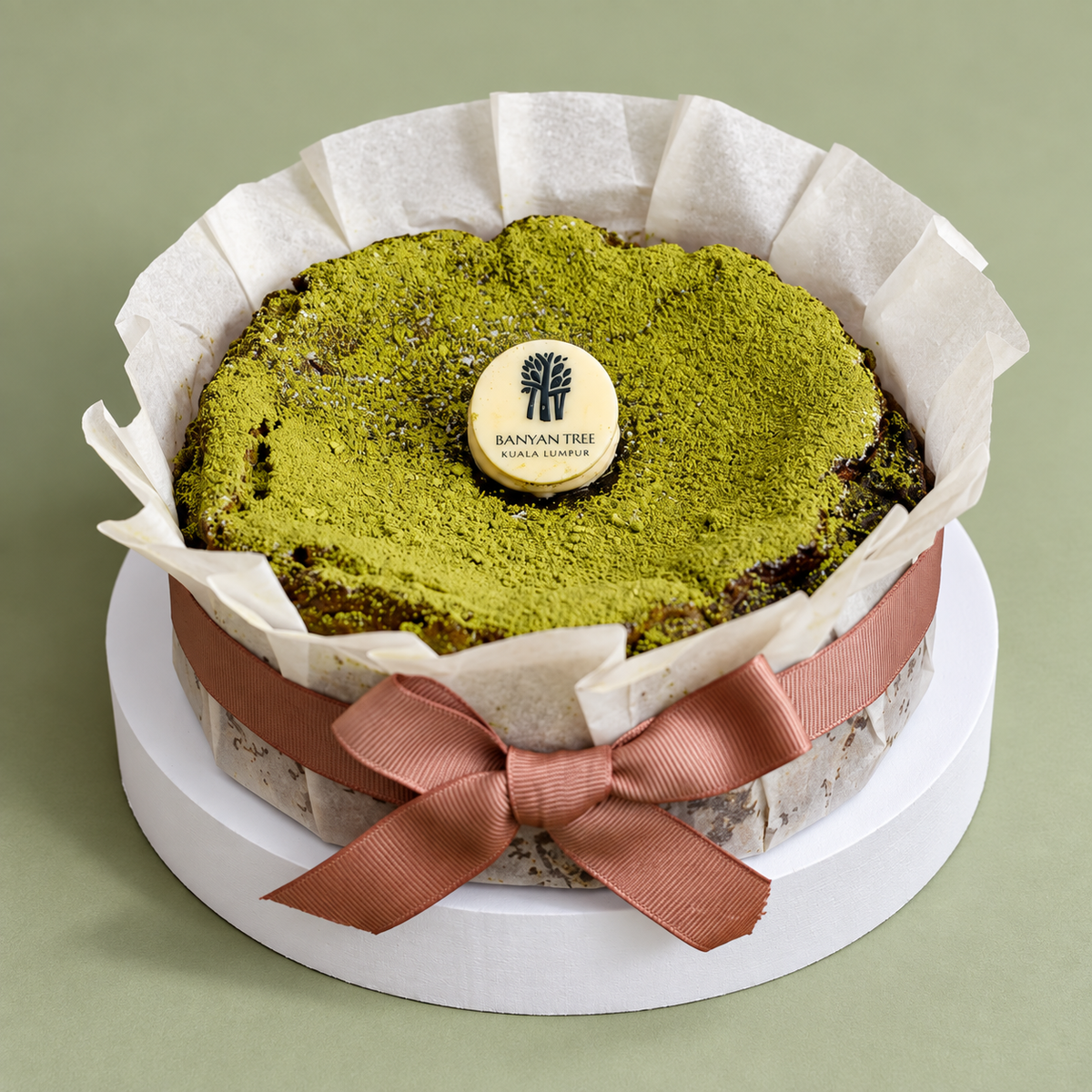 Matcha Burnt Cheesecake by Bake by Banyan Tree – whole cake
